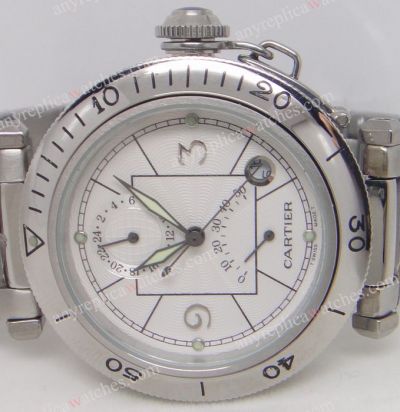 Stainless Steel Cartier White Dial Automatic Watch